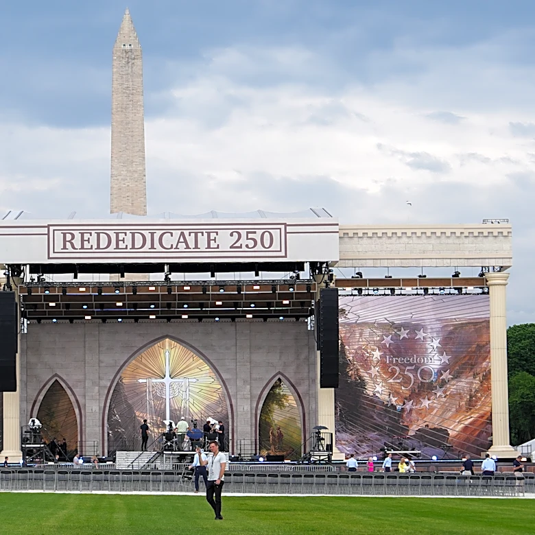 Thousands flocked to the National Mall in Washington for an America-themed prayer rally