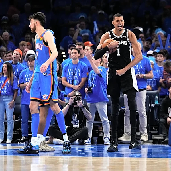 Wembanyama has 41 points, 24 rebounds and Spurs top Thunder 122-115 in 2OT to open West finals