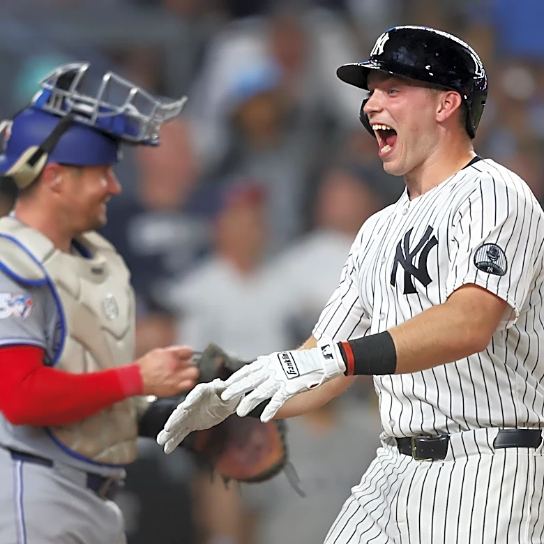 Yankees get homers from Rice and McMahon, hold off Blue Jays 5-4 in 90-degree heat