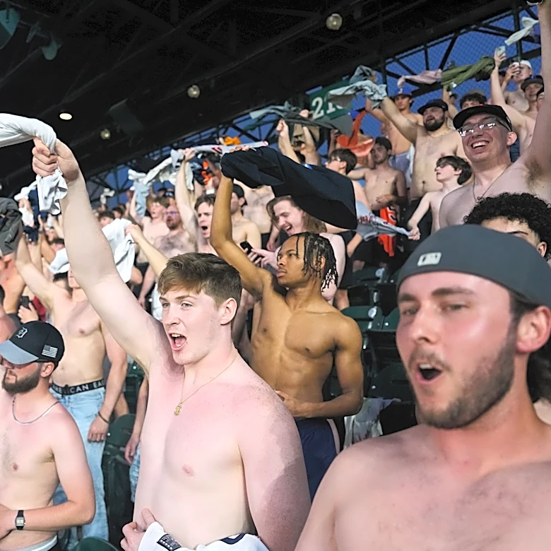Shirtless fans the stars at MLB stadiums as "Tarps Off" trend sweeps baseball world
