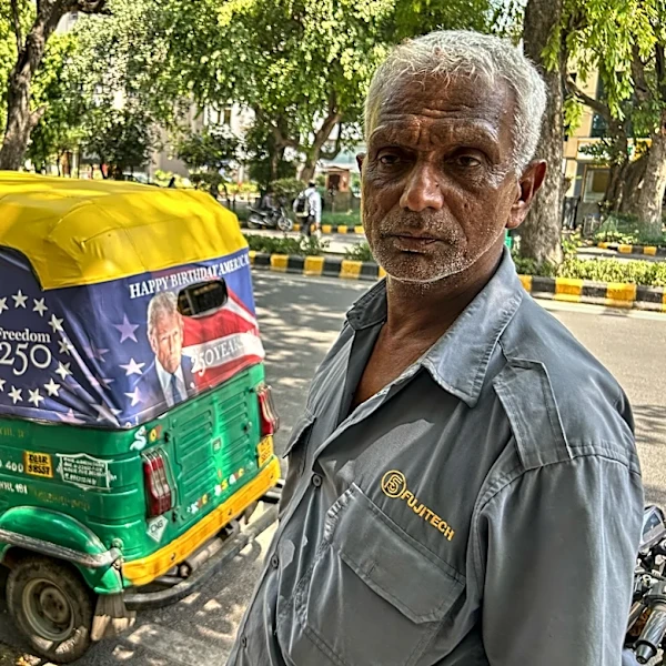 Trump’s portrait hits New Delhi traffic as US Embassy rolls out 'Happy Birthday America!' rickshaws