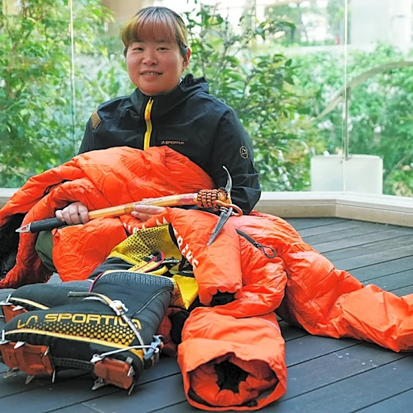 Japanese woman who scaled the world's 14 top peaks says she wants to share joy