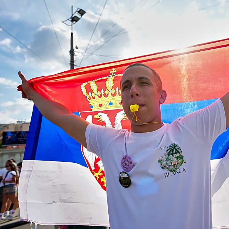 Tens of thousands rally in Serbia against authoritarian President Vucic