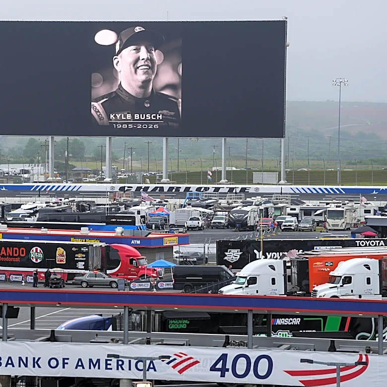 Somber mood surrounds Coca-Cola 600 as drivers prepare to race three days after Kyle Busch's death