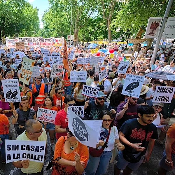 Thousands rally in Spain's capital against increasing housing costs