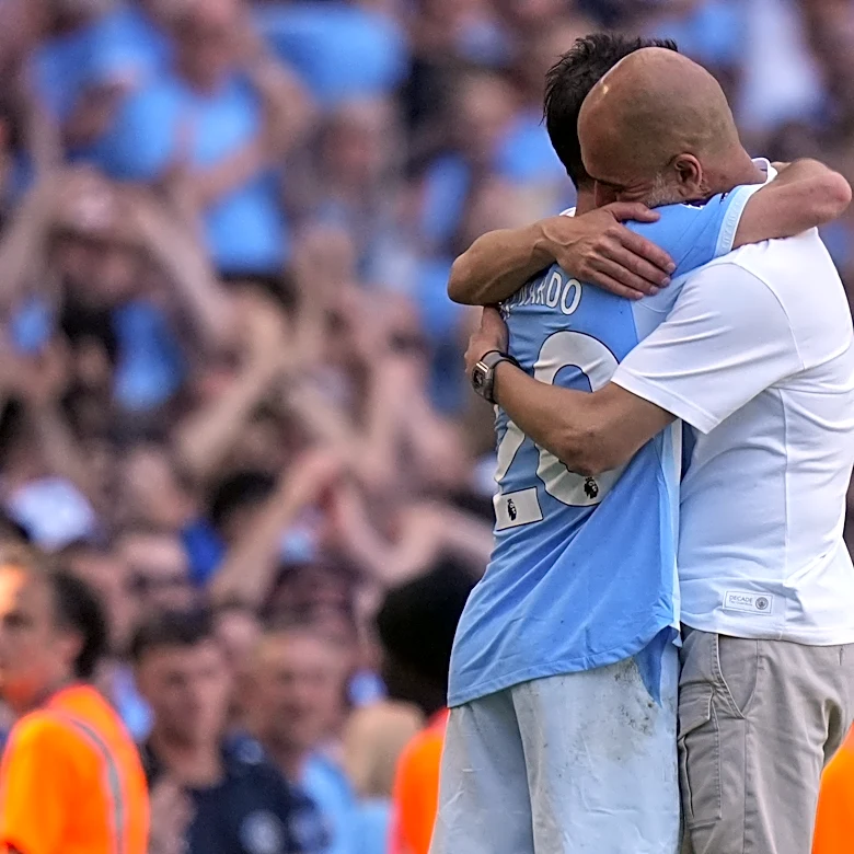 Pep Guardiola fights back tears and says goodbye as Man City fans implore him to stay 10 more years