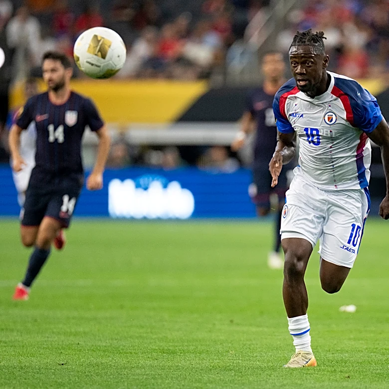 Sole player who lives in Haiti awaits US visa as his squad prepares for the World Cup in Florida