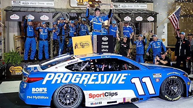 Denny Hamlin storms back from a pole-start penalty to win at Nashville Superspeedway
