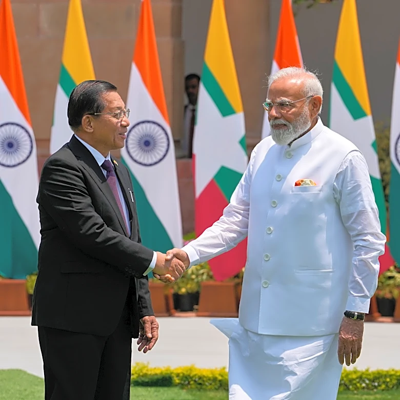 Modi meets Myanmar's military-backed president as India says engagement will continue