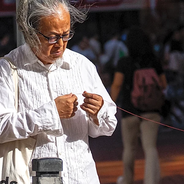 A Hong Kong artist tries to mark the Tiananmen crackdown. He was quickly stopped by police