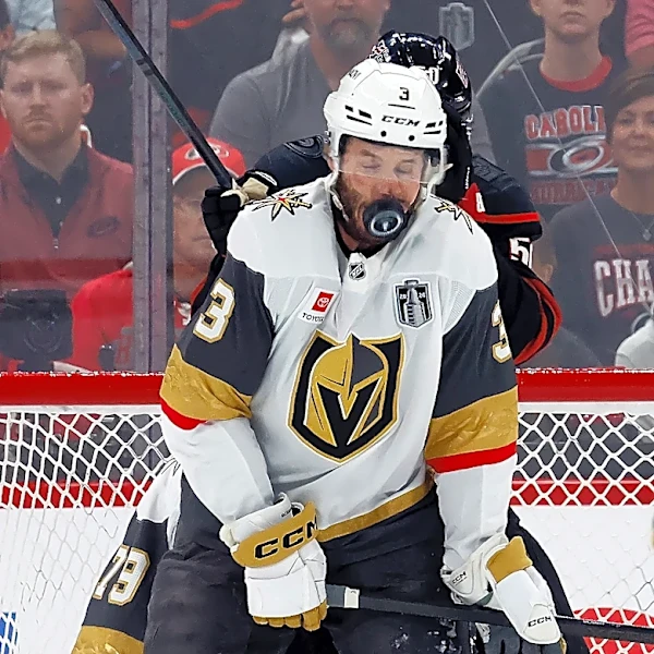 Brayden McNabb knocked out of Stanley Cup Final Game 2 after taking a puck to the face