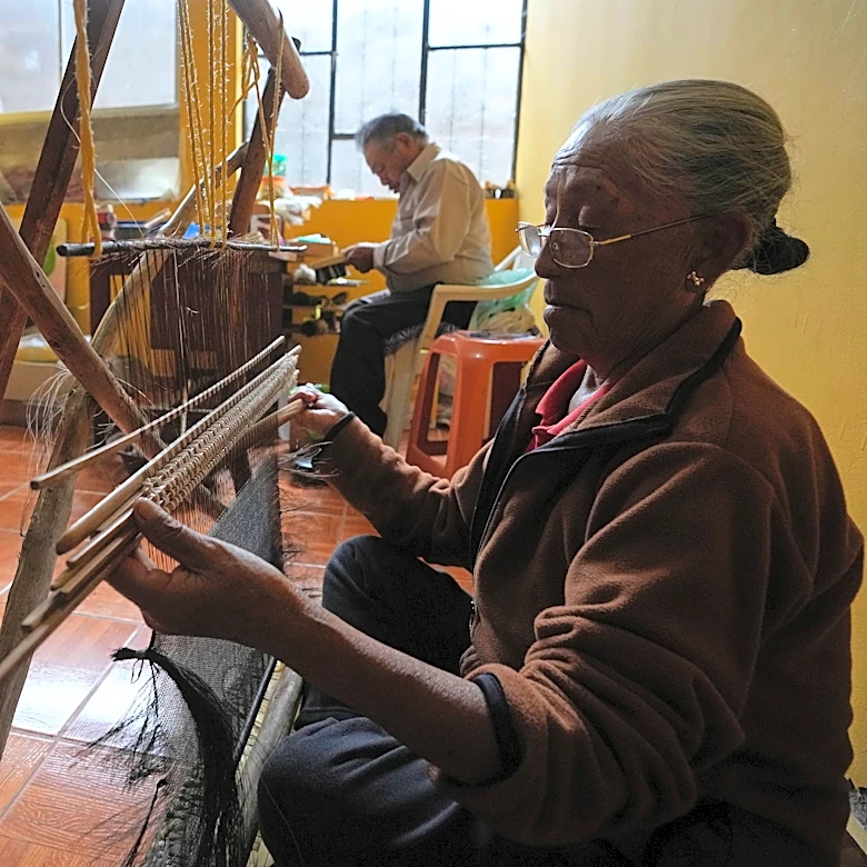 Ecuadorian artisans working to preserve the traditional craft of weaving horsehair strainers