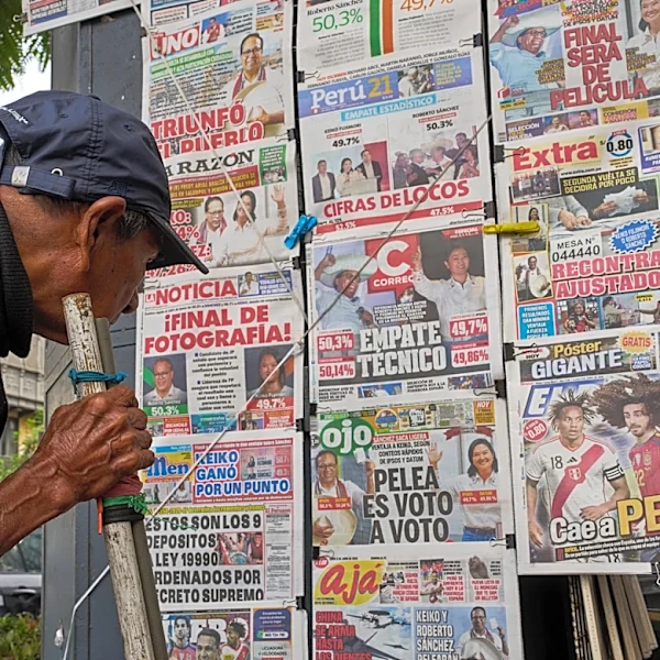 Peru's presidential runoff shows a razor-thin gap between candidates