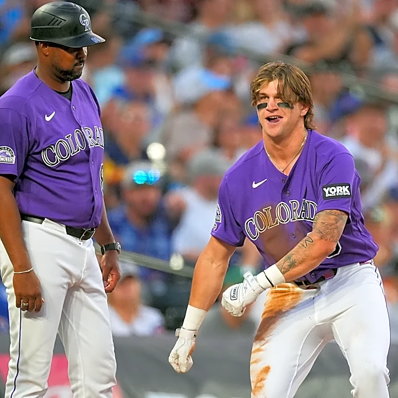 Cole Carrigg triples in Rockies debut and plays with his `hair on fire,' manager says
