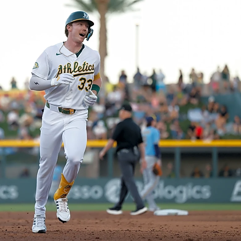 Bolte hits 1st MLB homer and A's go deep 5 more times in Las Vegas for 7-5 win over Brewers