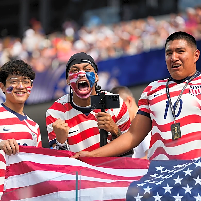 Roaring crowds in stars and stripes show up for the US team, and soccer's moment in their country