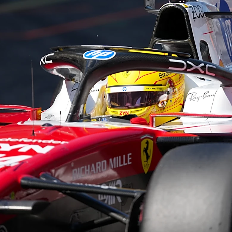 Hamilton celebrates 1st victory with Ferrari after winning Barcelona GP as Antonelli breaks down