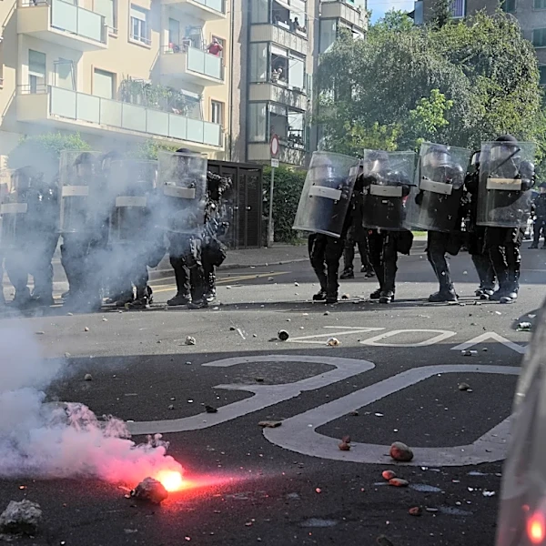 Protesters in Geneva clash with police ahead of the G7 summit in nearby France