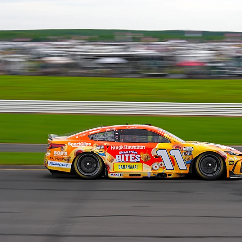 Denny Hamlin wins the NASCAR Cup race at Pocono for his third straight victory