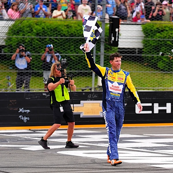 Denny Hamlin wins again at Pocono, but retirement talk grows louder as 2027 looms