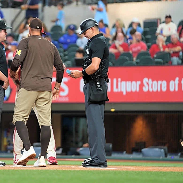 Only 2 umpires were on the field at the start of the Padres-Rangers game