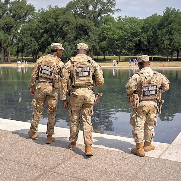 Patrols and nanobubbles on display at the Reflecting Pool as Trump looks for a renovation do-over