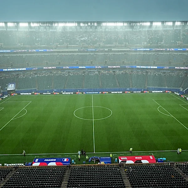 World Cup sees first weather delay as fans cleared from seats at France-Iraq match in Philadelphia
