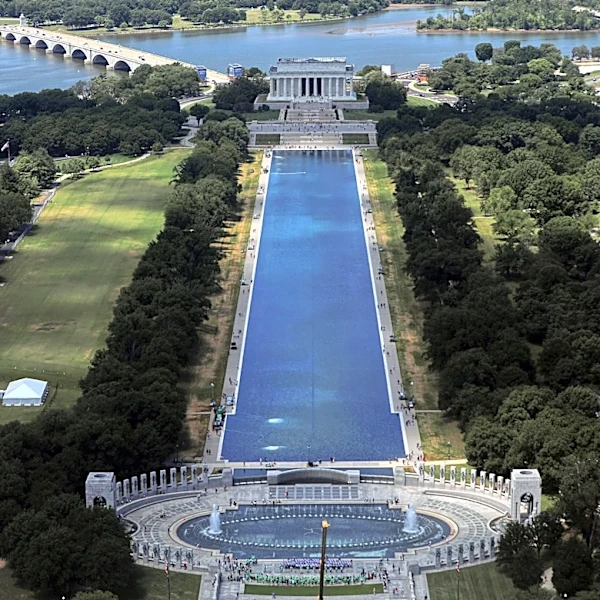 Reflecting Pool liner was cut with a sharp knife or razor, National Park Service says
