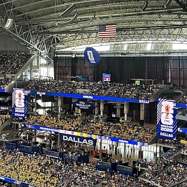 Curtains go up at AT&T Stadium for the World Cup, a glare-blocking move rejected by Jerry Jones