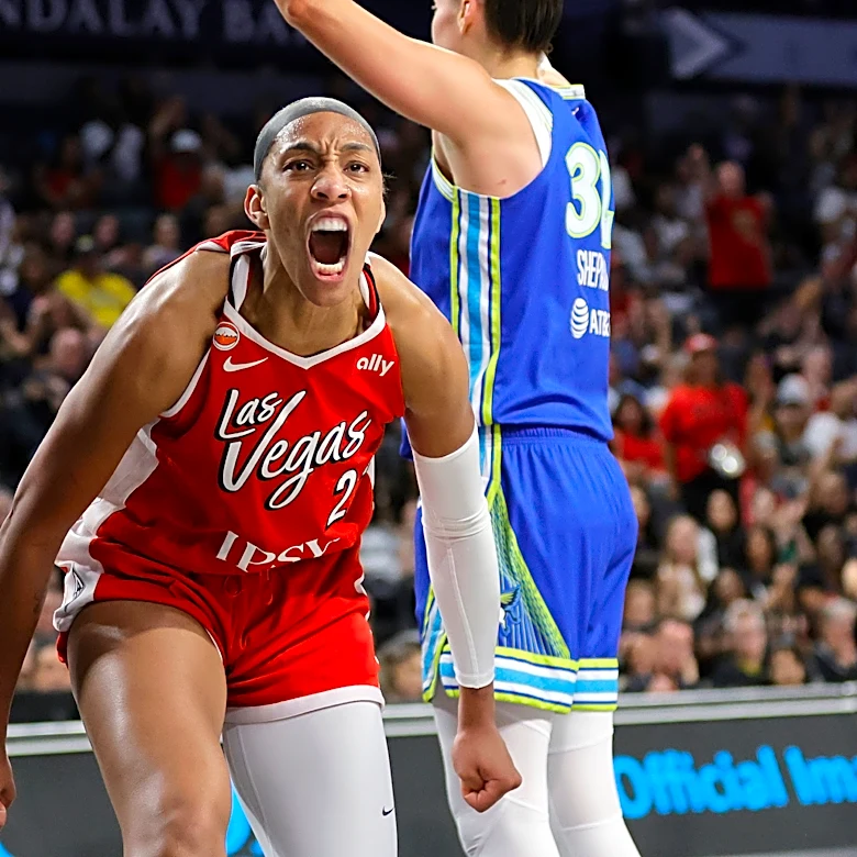 A'ja Wilson scores 32 points as the Aces beat the Wings 99-84 to avoid a sweep