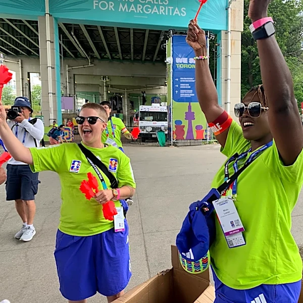 A maple leaf-shaped 'Canadian clapper' sparks a World Cup buzz across Toronto