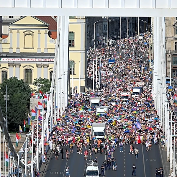 Tens of thousands march in the first Budapest Pride since Viktor Orbán was voted out