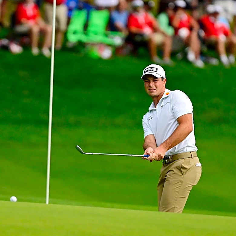 Hovland flips the script on Scheffler and takes the lead at Travelers Championship