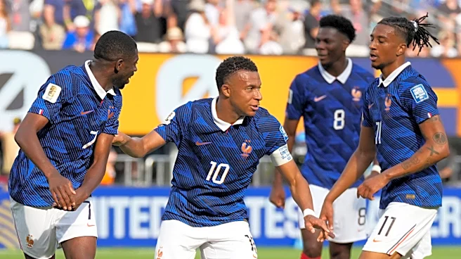 France forward Kylian Mbappé scores his 17th and 18th World Cup goals, one back of Lionel Messi