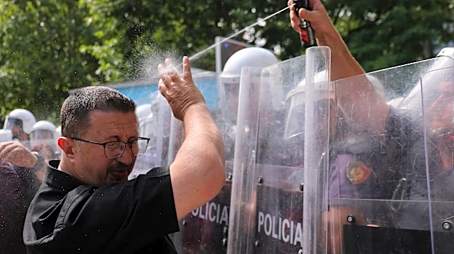 Albanian police use tear gas and pepper spray as Tirana protest turns violent