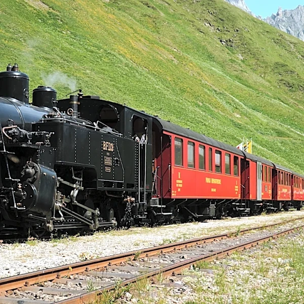 This pass high in the Swiss Alps is home to a James Bond car chase scene and a vintage steam railway