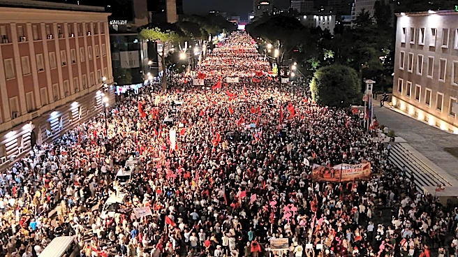 Albanians take to the streets in protest for the 35th night in a row
