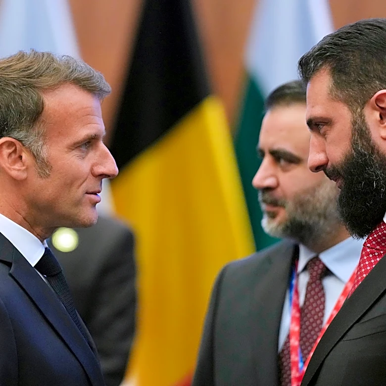 Macron arrives in Syria as first major western leader to visit war-torn country under new leadership