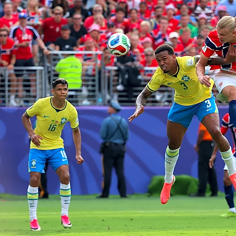 One Extraordinary Photo: Erling Haaland's header to help Norway advance