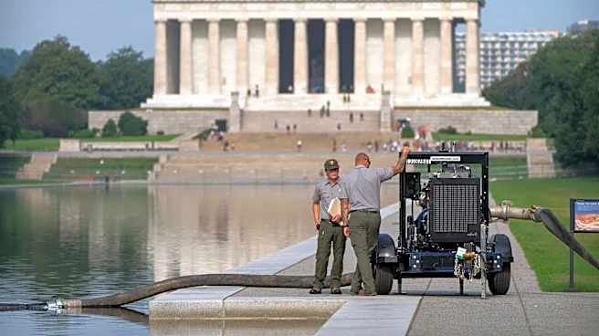 Crews are draining the Lincoln Memorial Reflecting Pool again as part of Trump's troubled revamp
