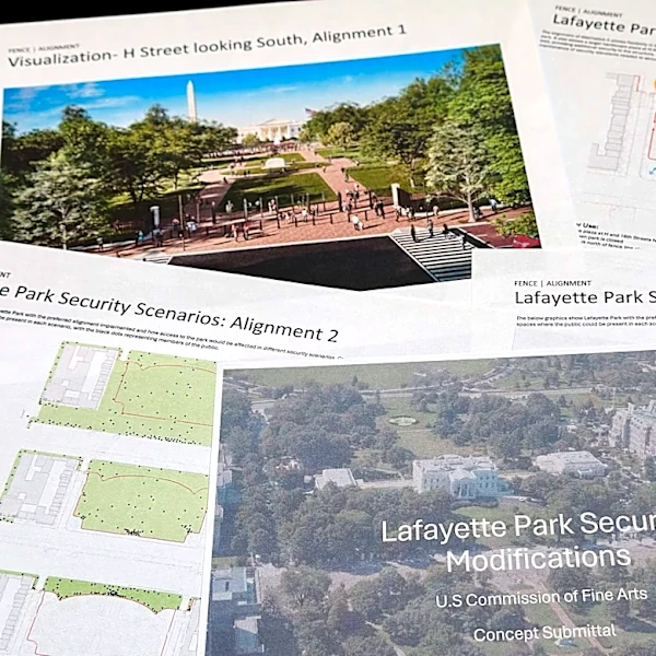 Federal panel reviews park fencing plan and visitor screening center to improve White House security