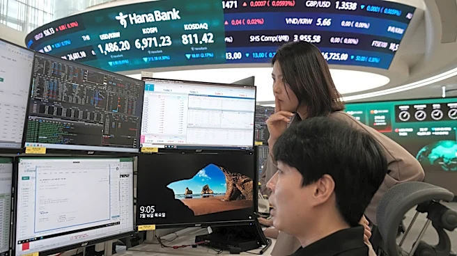 World shares mostly decline with South Korea's Kospi down 6.4%, while oil prices slip