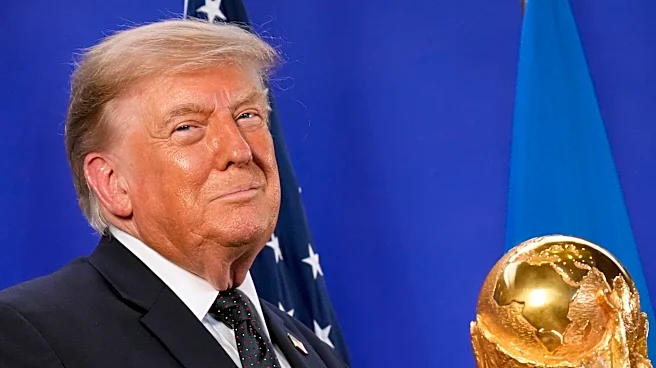 Trump celebrates the World Cup as a US victory as he prepares to present trophy to the winning team