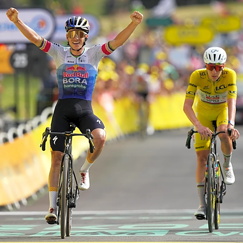 Evenepoel wins 15th stage of the Tour and Pogacar retains big lead as Vingegaard crashes out of race