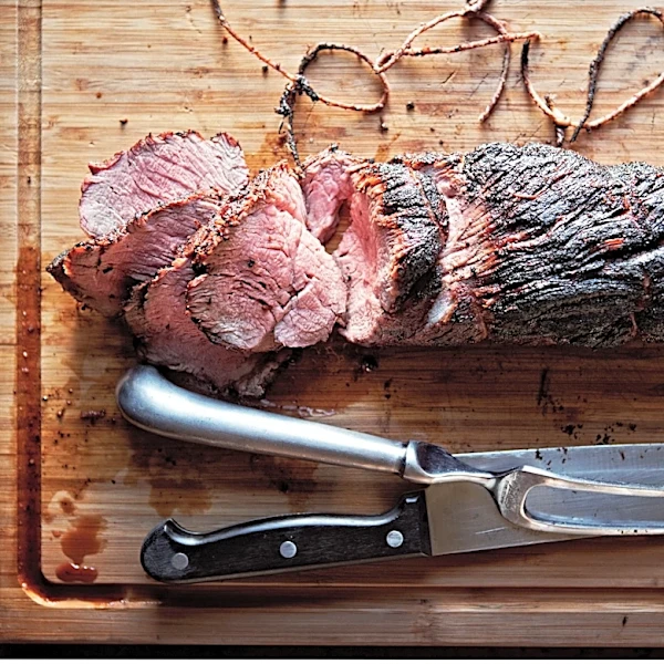 This smoky, fire-kissed beef tenderloin with herb butter comes from Canal House