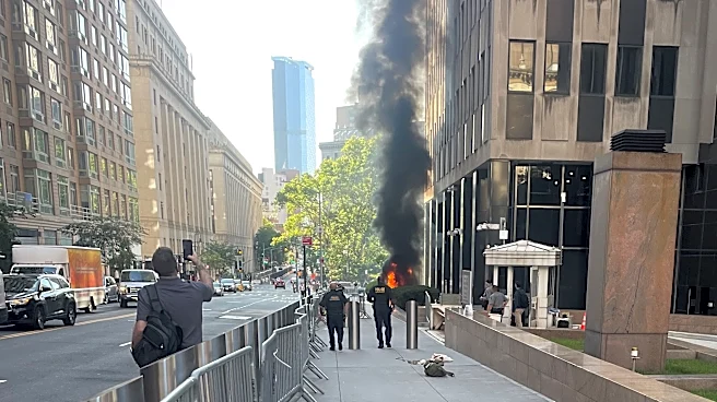 Suspect in custody after starting fire outside New York federal building, FBI says
