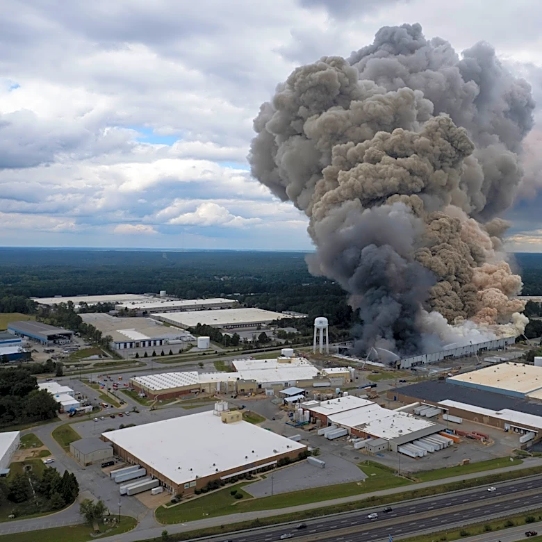 Overstored pool chemicals and corroded sprinklers led to Georgia chemical plant fire, report says