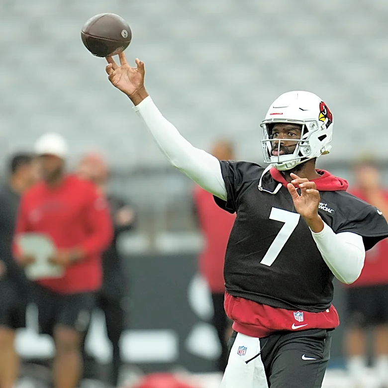 Jacoby Brissett practices for Arizona Cardinals but the QB's contract situation is still unsettled