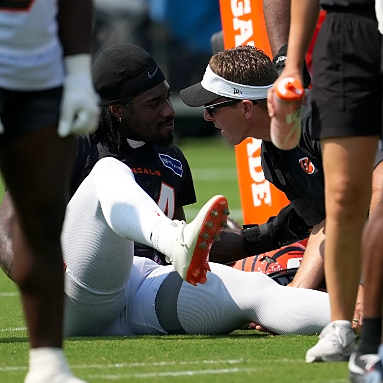 Bengals defensive end Shemar Stewart is carted off in first camp practice with apparent leg injury