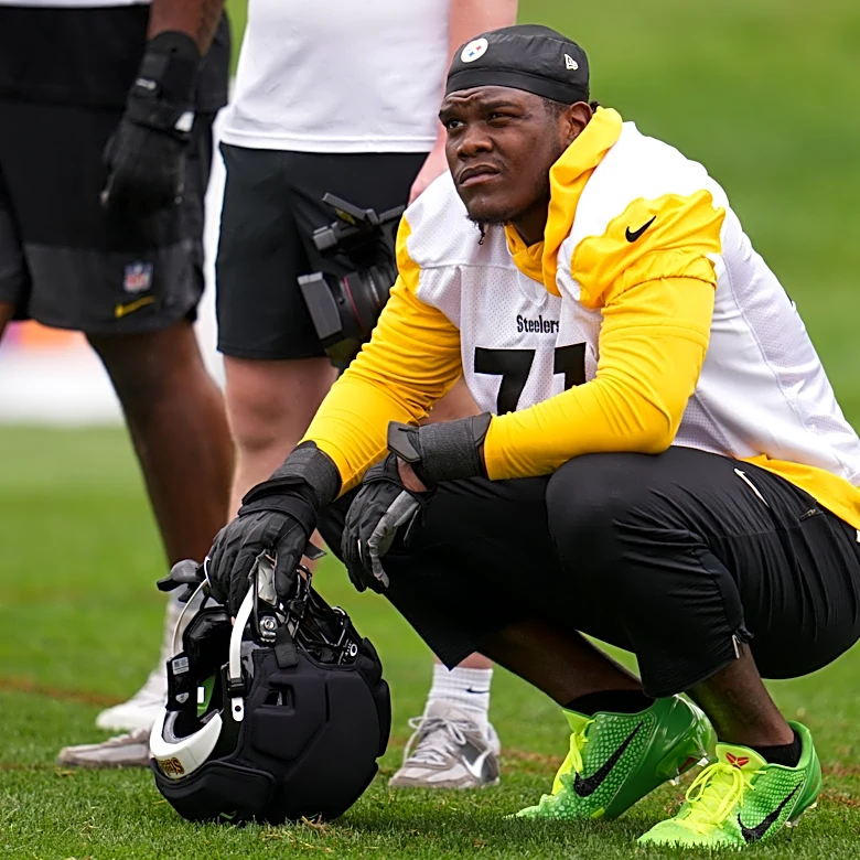 Broderick Jones is not worrying about his future in Pittsburgh, being healthy is enough